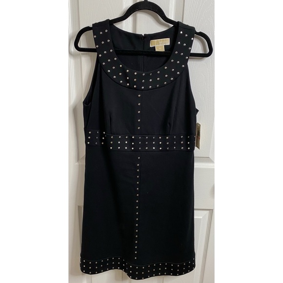 MICHAEL Michael Kors Black Silver Studded Sleeveless Women's Midi Dress NWT - Picture 13 of 14